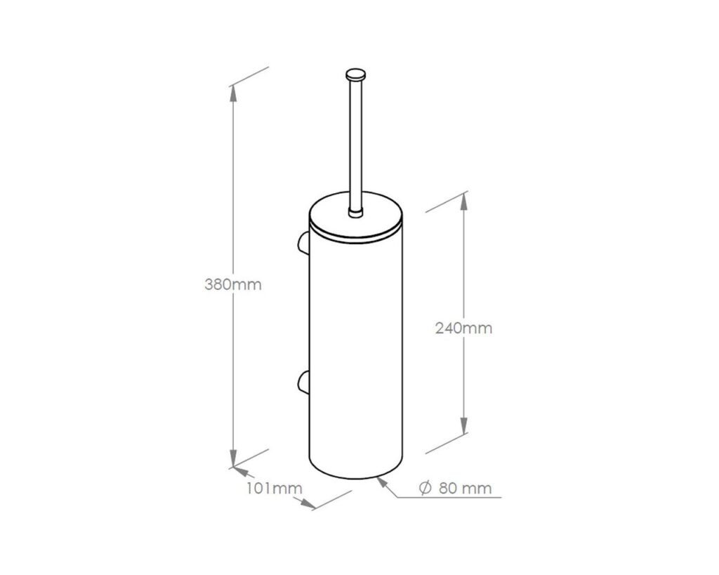 Szczotka do WC z uchwytem mocowanym do ściany, tuba z przykrywką, MERIDA STELLA WHITE LINE, biała