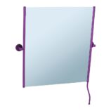 Lustro uchylne w oprawie fioletowej matowej z uchwytem ułatwiającym regulację kąta nachylenia MERIDA STELLA VIOLET LINE, 50 x 60 cm