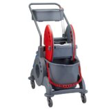 Wózek dwuwiadrowy 30 l (2 x 15 l), z kuwetą 8 l, czerwona prasa