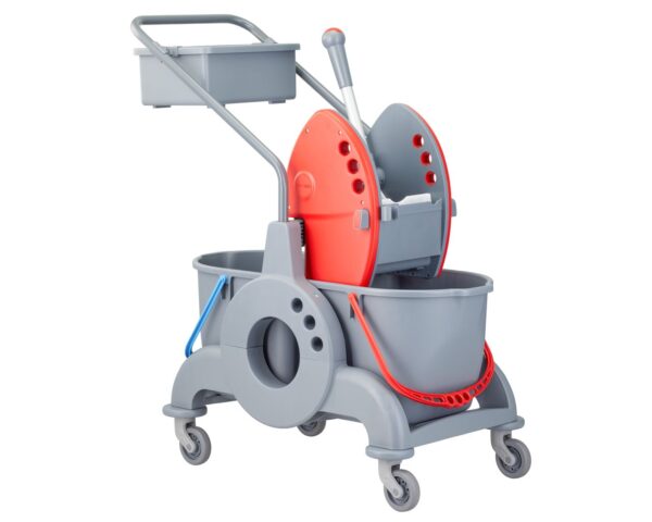 Wózek dwuwiadrowy 30 l (2 x 15 l), z kuwetą 8 l, czerwona prasa