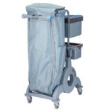 Wózek serwisowy do sprzątania kuwetowy, 2x wiadro 7 l, kuweta 13 l z pokrywą, uchwyt na worek 90 l