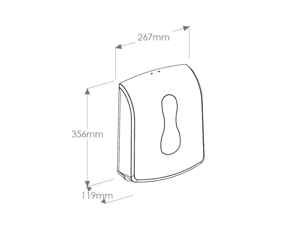 Pojemnik na ręczniki składane MERIDA ONE SLIM, tworzywo ABS, czarny