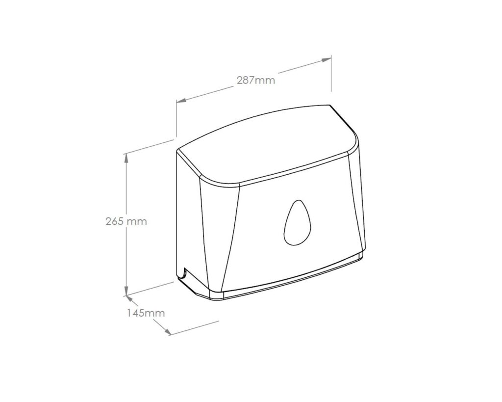 Pojemnik na ręczniki składane MERIDA TOP MINI, tworzywo ABS, biały, okienko szare