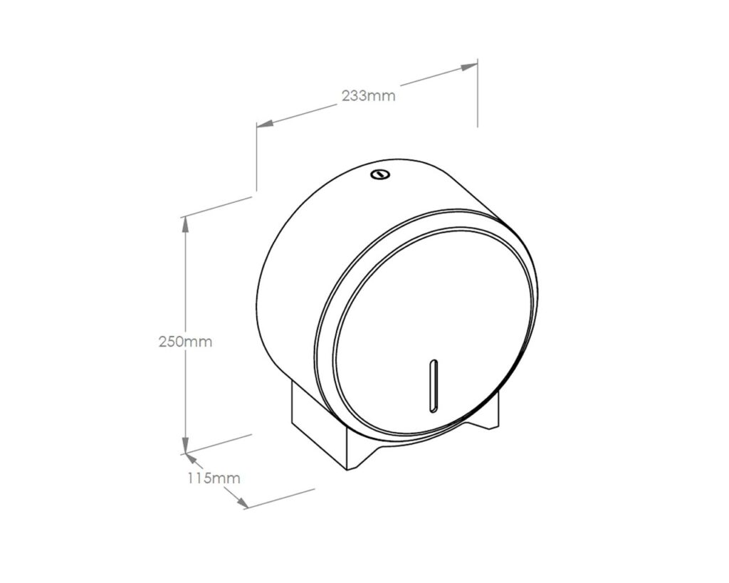 Pojemnik na papier toaletowy MERIDA STELLA MINI, średnica papieru do 19 cm, stal polerowana