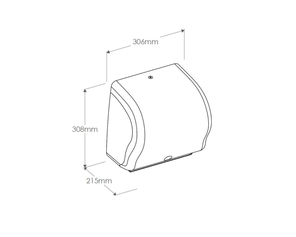 Automatyczny bezdotykowy podajnik ręczników papierowych w rolach MERIDA LUX SENSOR CUT AUTOMATIC MAXI, tworzywo ABS, biały