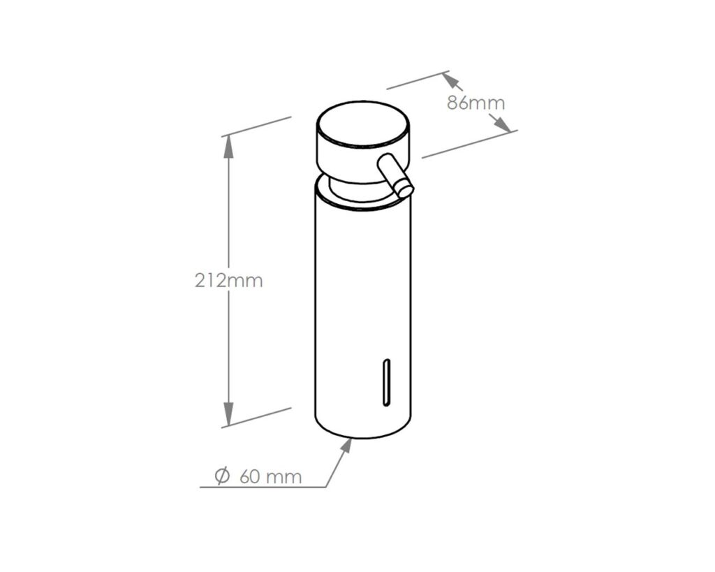 Dozownik mydła w płynie mocowany do blatu, pojemność zbiornika 300 ml, polerowany