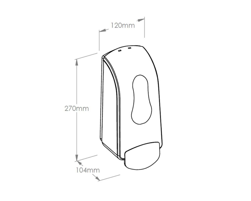 Dozownik mydła w pianie MERIDA ONE na jednorazowe wkłady 700 g, tworzywo ABS, czarny