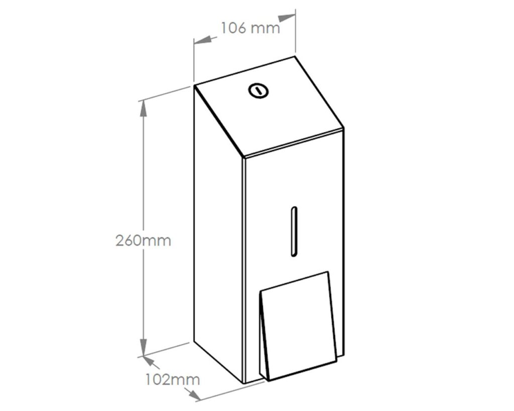 Dozownik mydła w płynie MERIDA STELLA MAXI, pojemność zbiornika 800 ml, stal polerowana