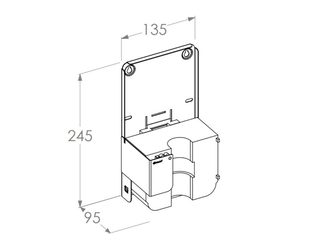 Automatyczny wnękowy dozownik mydła w pianie do montażu w szawce wiszącej