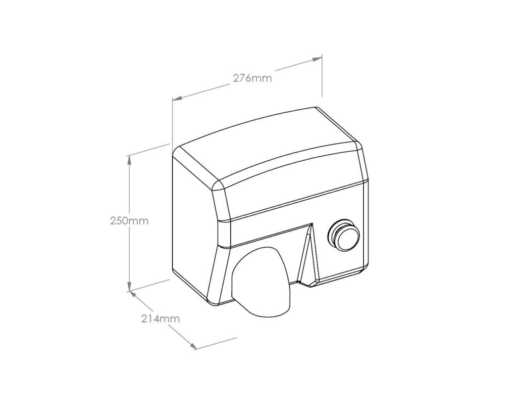 Suszarka do rąk MERIDA SANIFLOW PLUS z przyciskiem, stalowa, biała