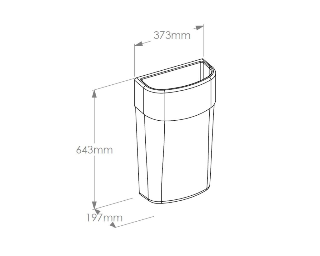 Kosz otwarty wiszący MERIDA COMO/ONE, pojemność 40 litrów, tworzywo ABS, biały