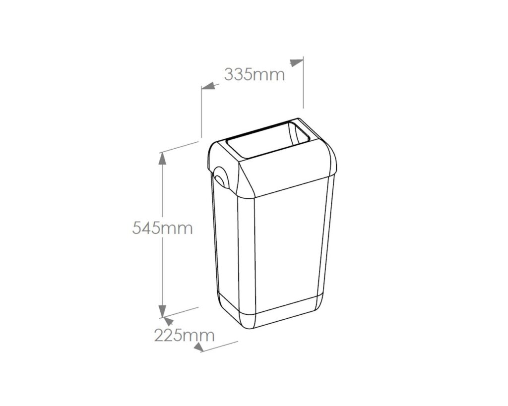 Kosz otwarty wiszący MERIDA HARMONY, pojemność 23 l, tworzywo, biały transparentny
