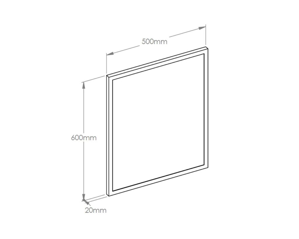 Lustro w ramie metalowej - czarnej MERIDA STELLA BLACK LINE, 50 x 60 cm