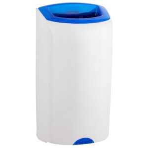 Kosz otwarty wiszący MERIDA TOP, pojemność 40 litrów, tworzywo ABS, biały, kołnierz niebieski
