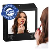 Pojemnik na ręczniki składane z bezdotykowym automatycznym dozownikiem mydła w pianie i z lustrem ze stali SuperMirror „3 w 1" MERIDA STELLA SLIM BLACK LINE COMBO, czarny