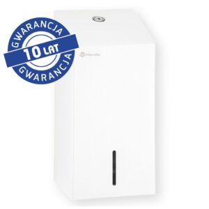 Pojemnik na papier toaletowy w listkach MERIDA STELLA WHITE LINE , pojemność do 450 szt., biały