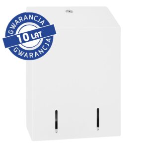 Pojemnik na papier toaletowy w listkach MERIDA STELLA WHITE LINE, pojemność do 900 szt., biały