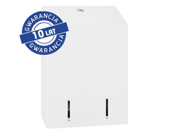 Pojemnik na papier toaletowy w listkach MERIDA STELLA WHITE LINE, pojemność do 900 szt., biały