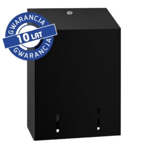 Pojemnik na papier toaletowy w listkach MERIDA STELLA BLACK LINE, pojemność do 900 szt., czarny