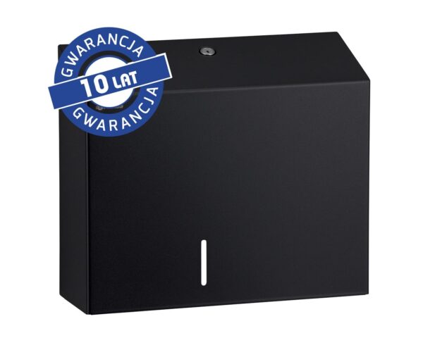 Pojemnik na papier toaletowy MERIDA STELLA DUO BLACK LINE z uchwytem na resztkę rolki papieru, średnica papieru do 20 cm, czarny