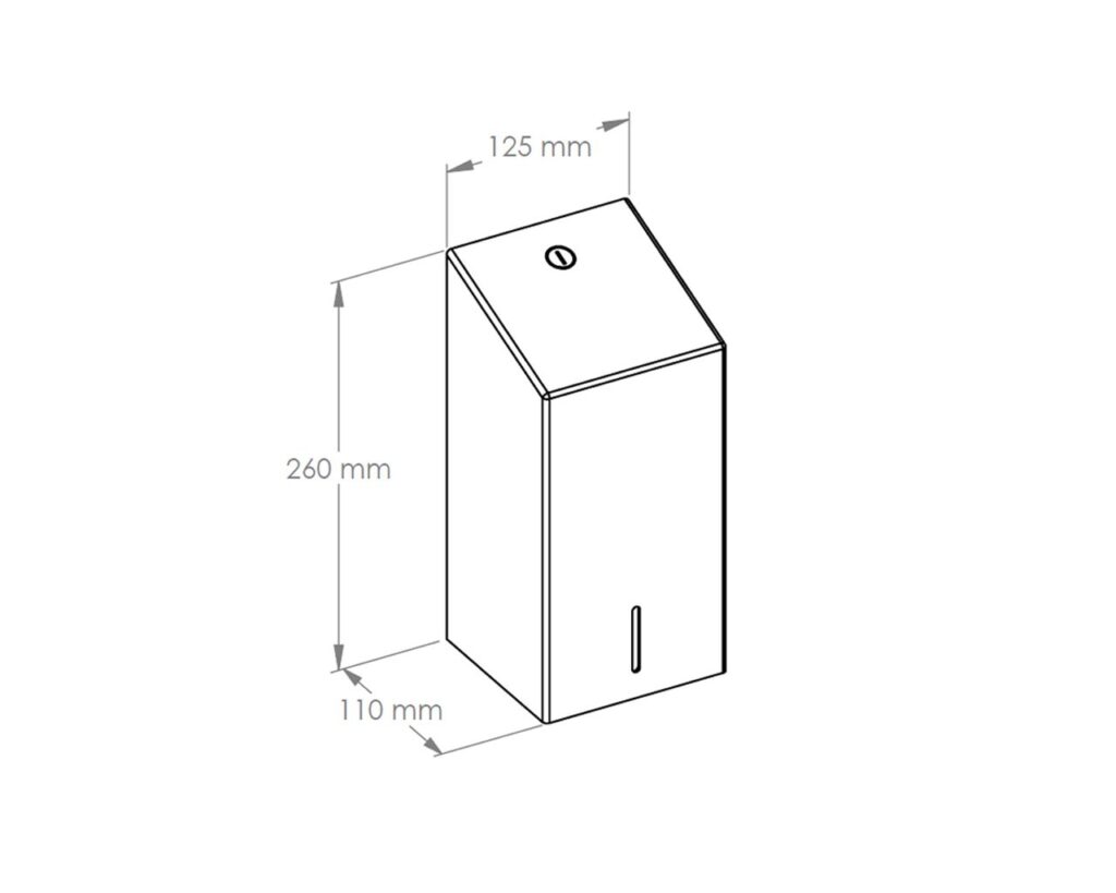 Pojemnik na papier toaletowy w listkach MERIDA STELLA STONE GREY LINE, pojemność do 450 szt., szary kamienny
