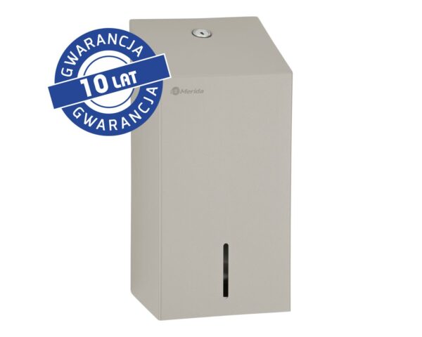 Pojemnik na papier toaletowy w listkach MERIDA STELLA STONE GREY LINE, pojemność do 450 szt., szary kamienny