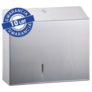 Pojemnik na papier toaletowy MERIDA STELLA DUO z uchwytem na resztkę rolki papieru, średnica papieru do 20 cm, stal matowa