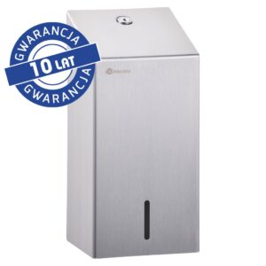 Pojemnik na papier toaletowy w listkach MERIDA STELLA, pojemność do 450 szt., stal matowa