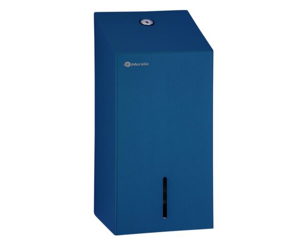 Pojemnik na papier toaletowy w listkach MERIDA STELLA BLUE LINE, pojemność do 450 szt., niebieski Pojemnik na papier toaletowy w listkach MERIDA STELLA BLUE LINE, pojemność do 450 szt., niebieski