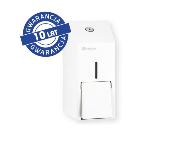 Dozownik mydła w płynie MERIDA STELLA WHITE LINE MINI, pojemność zbiornika 400 ml, biały