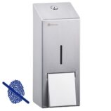 Dozownik mydła w płynie MERIDA STELLA Anti-FingerPrint MAXI, pojemność 800 ml, stal matowa z powłoką AFP