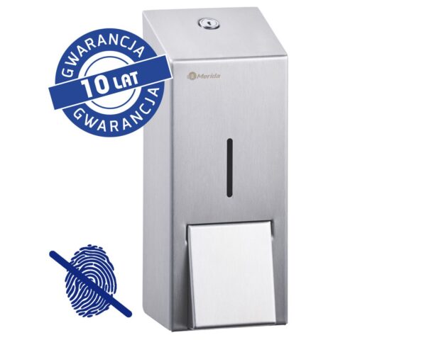 Dozownik mydła w płynie MERIDA STELLA Anti-FingerPrint MAXI, pojemność 800 ml, stal matowa z powłoką AFP Dozownik mydła w płynie MERIDA STELLA Anti-FingerPrint MAXI, pojemność 800 ml, stal matowa z powłoką AFP