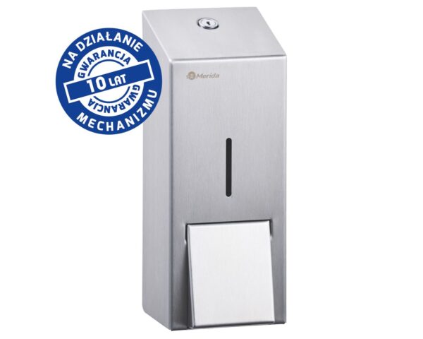 Dozownik mydła w płynie lub kremu do rąk MERIDA STELLA, na jednorazowe wkłady 880 ml, stal matowa Dozownik mydła w płynie lub kremu do rąk MERIDA STELLA, na jednorazowe wkłady 880 ml, stal matowa
