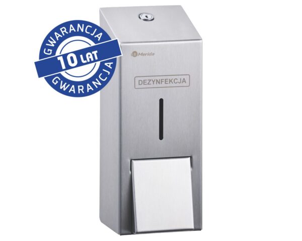 Dozownik płynu dezynfekcyjnego na jednorazowe wkłady 1000 ml MERIDA STELLA, stal matowa