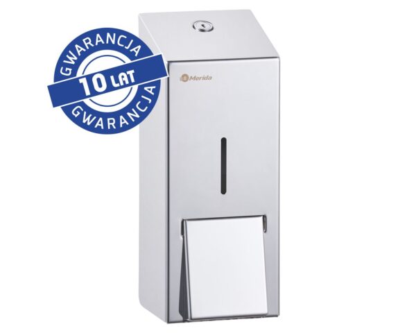 Dozownik sprayowy płynu dezynfekyjnego MERIDA STELLA, pojemność wkładów 1000 ml, stal polerowana