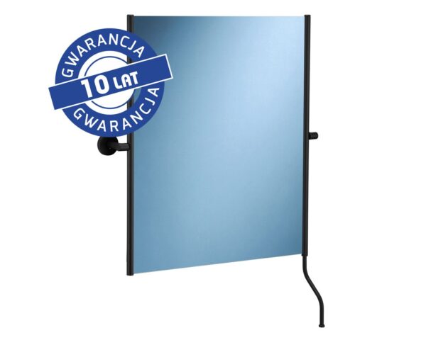 Lustro uchylne w oprawie czarnej matowej z uchwytem ułatwiającym regulację kąta nachylenia MERIDA STELLA BLACK LINE, 50 x 60 cm