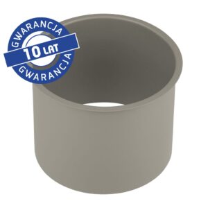 Kołnierz kosza nablatowy okrągły MERIDA STELLA STONE GREY LINE, szary kamienny