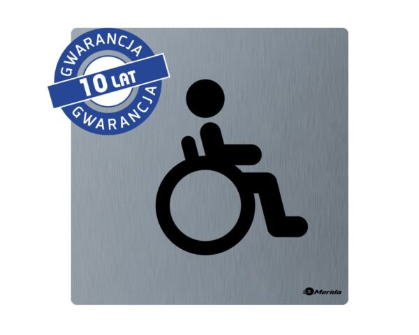 Piktogram - toaleta dla niepełnosprawnych, wym. 95 x 95 x 2 mm, stal matowa