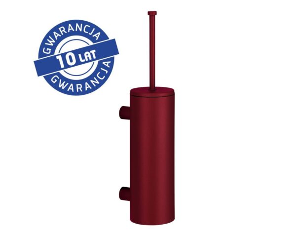 Szczotka do WC z uchwytem mocowanym do ściany, tuba z przykrywką, MERIDA STELLA RED LINE, czerwona