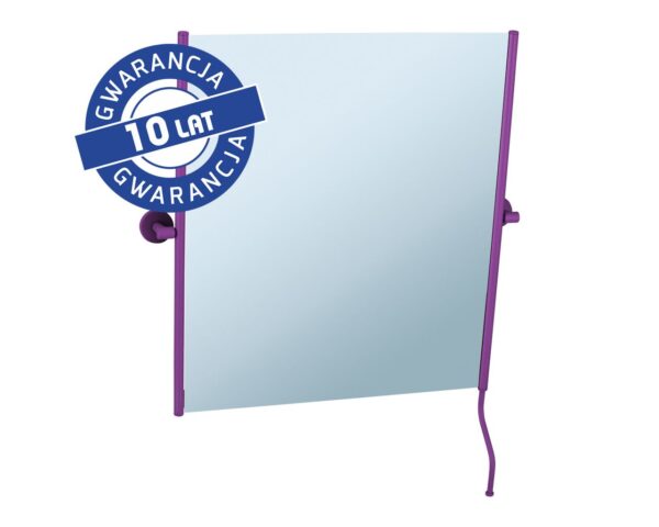 Lustro uchylne w oprawie fioletowej matowej z uchwytem ułatwiającym regulację kąta nachylenia MERIDA STELLA VIOLET LINE, 50 x 60 cm