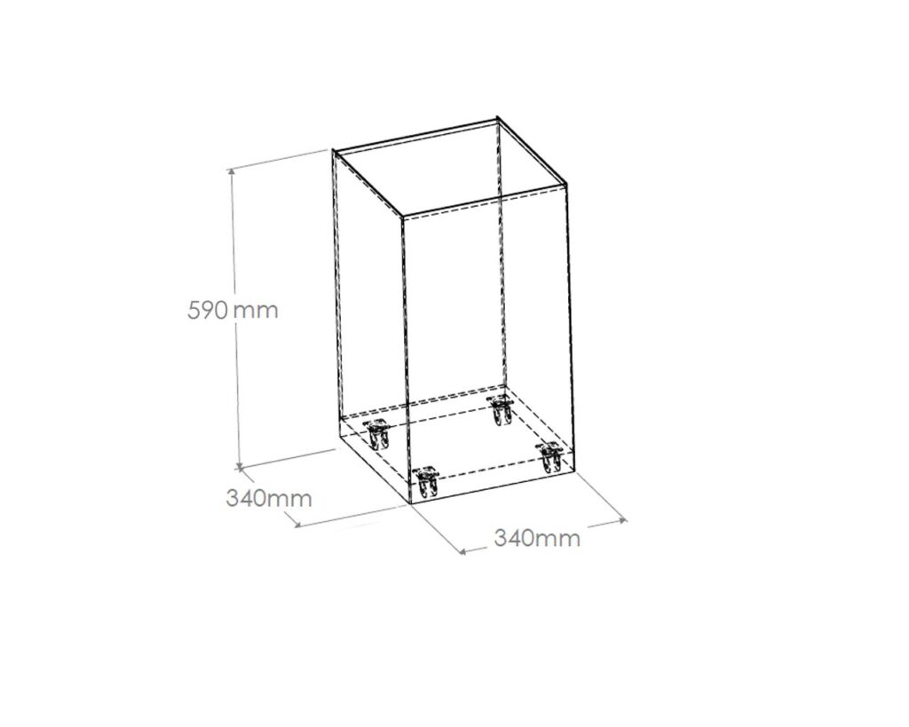 Kosz podblatowy na kółkach MERIDA STELLA BLACK LINE, pojemność 60 l, czarny