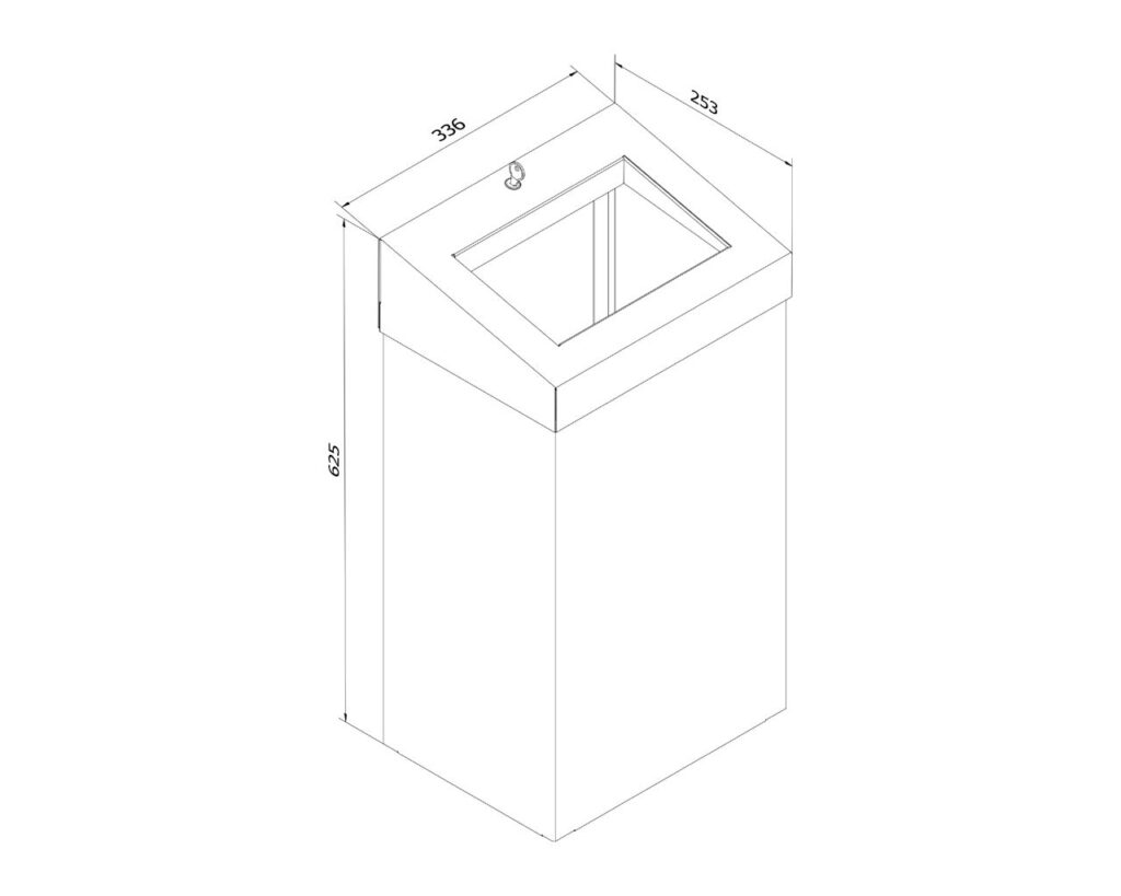 Kosz na odpady otwarty MERIDA STELLA WHITE LINE, pojemność 45 l, biały