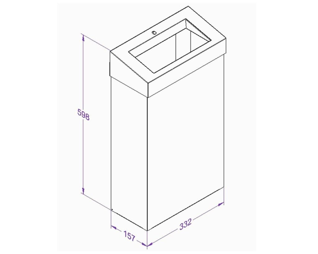 Kosz na odpady otwarty MERIDA STELLA SLIM SILK GREY LINE, pojemność 27 l, szary jedwabisty