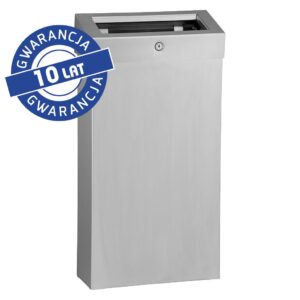 Kosz na odpady otwarty MERIDA STELLA SLIM COMBO, pojemność 15 l, stal matowa