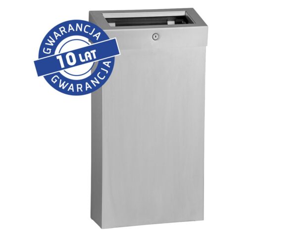 Kosz na odpady otwarty MERIDA STELLA SLIM COMBO, pojemność 15 l, stal matowa
