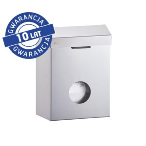 Kosz do damskich toalet MERIDA STELLA z podajnikiem torebek higienicznych, pojemność 4,4 l, stal matowa