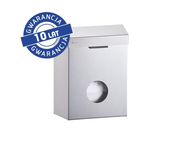 Kosz do damskich toalet MERIDA STELLA z podajnikiem torebek higienicznych, pojemność 4,4 l, stal matowa