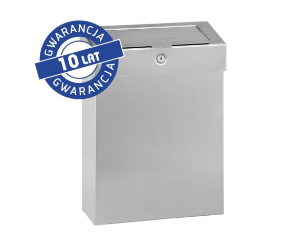 Kosz do damskich toalet MERIDA STELLA, pojemność 10 l, stal matowa