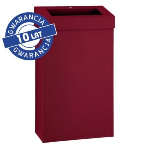 Kosz na odpady otwarty MERIDA STELLA SLIM RED LINE, pojemność 27 l, czerwony