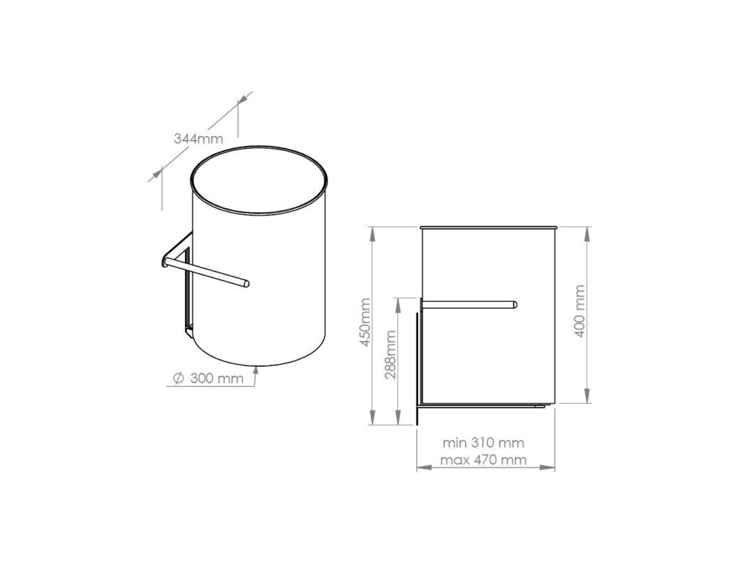 Kosz podblatowy regulowany MERIDA STELLA GREEN LINE, pojemność 30 l, zielony